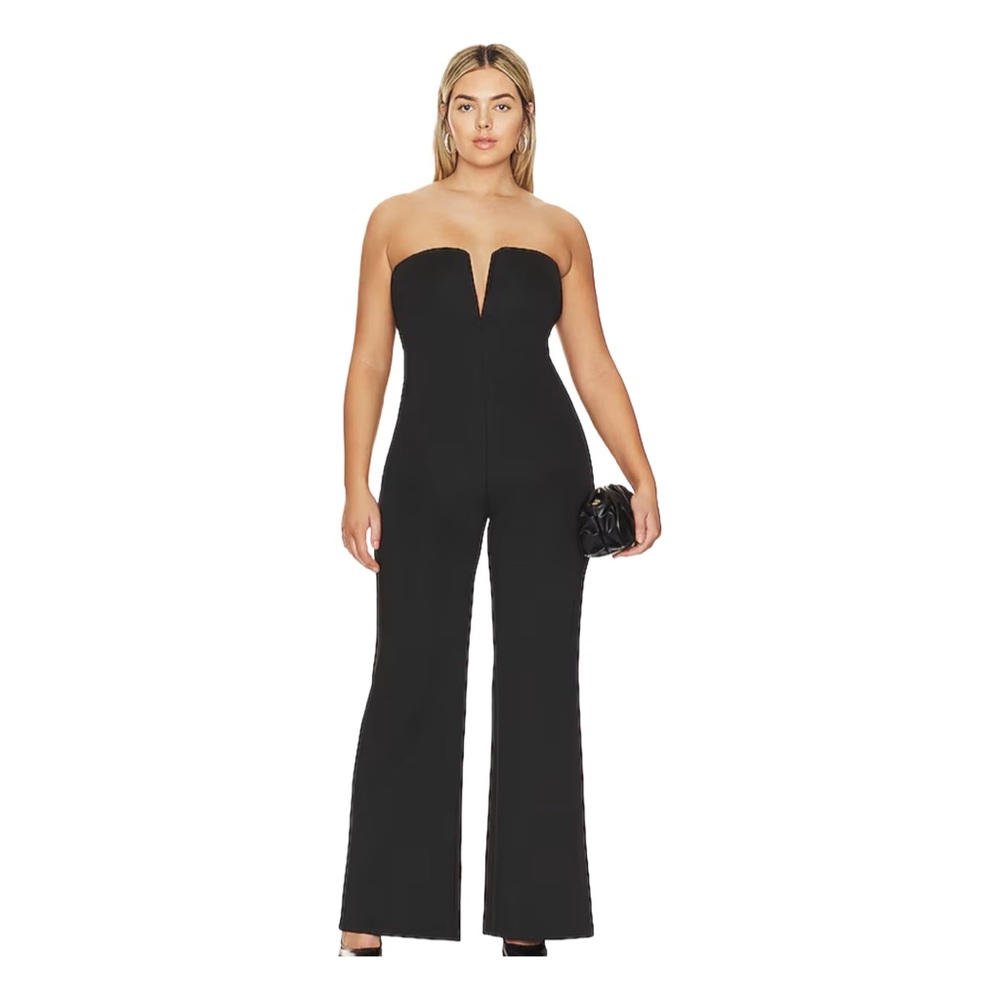 Good American Elegant Black Strapless Jumpsuit